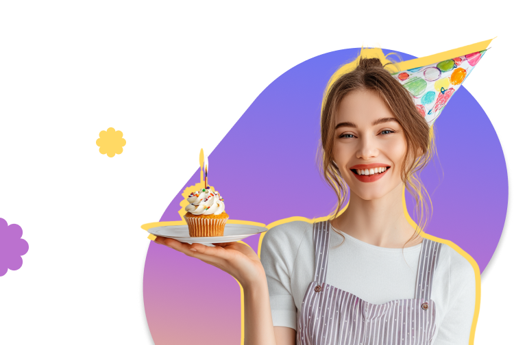 Счастливая девушка с подарками